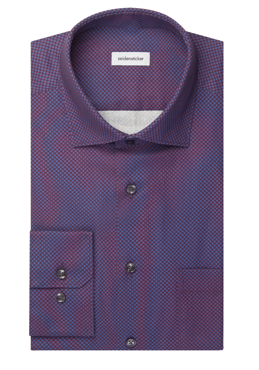 Produktbild f�r 'SEIDENSTICKER Comfort Hemd Langarm New Kent Kragen Muster rot'
