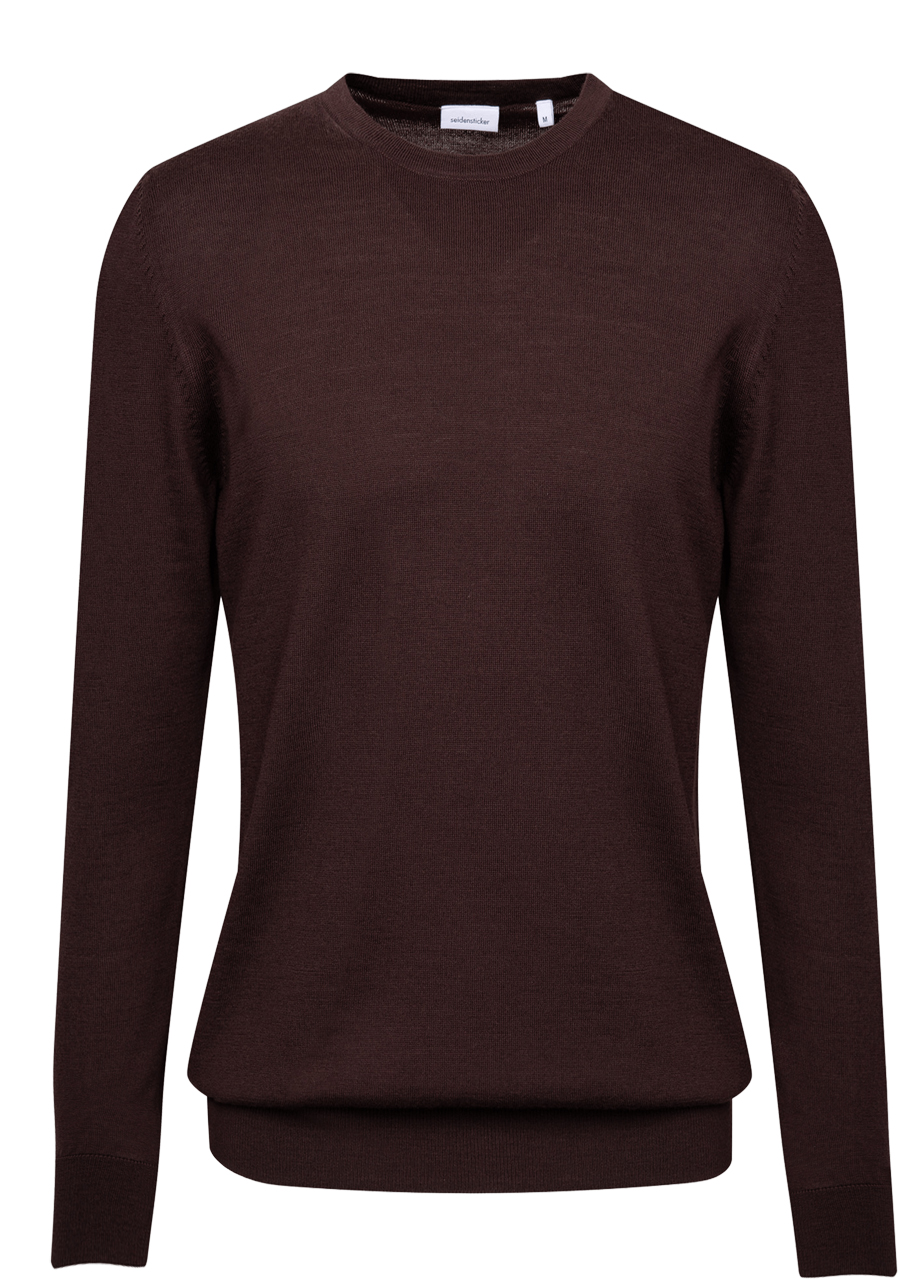 Produktbild f�r 'SEIDENSTICKER Pullover Langarm Rundhals Merinowolle dunkelbraun'