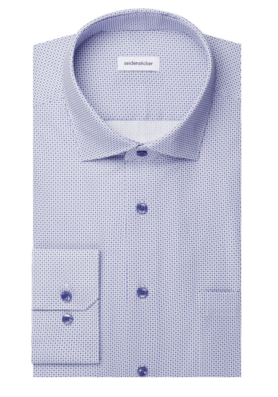 Produktbild f�r 'SEIDENSTICKER Regular Hemd Langarm New Kent Kragen Muster blau'