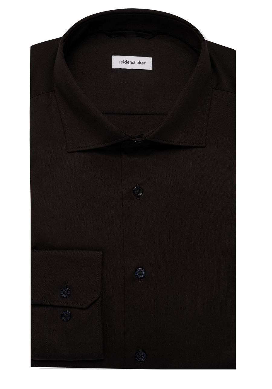 Produktbild f�r 'SEIDENSTICKER Regular Hemd Langarm New Kent Kragen Satin schwarz'