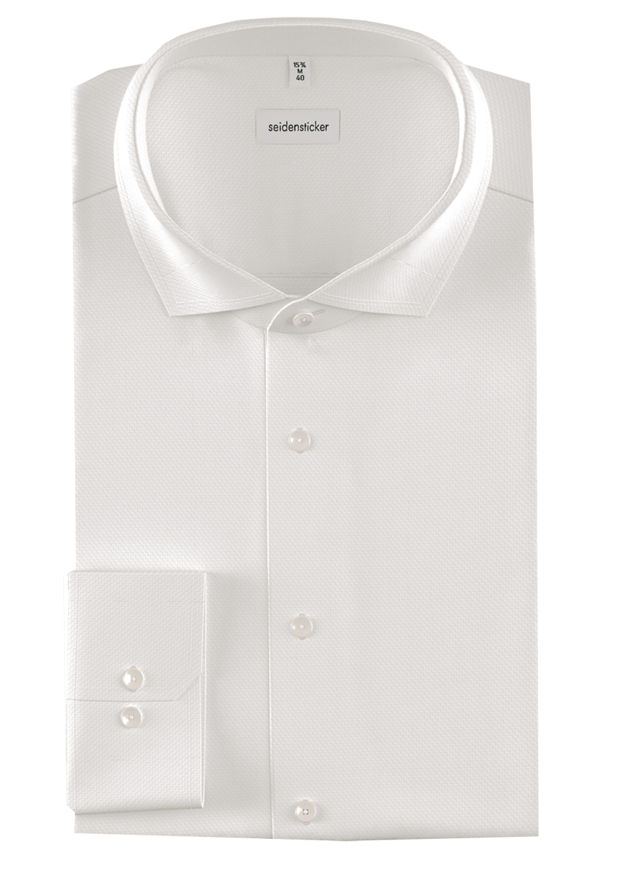 Produktbild f�r 'SEIDENSTICKER Regular Hemd extra langer Arm Haifischkragen Struktur wei�'