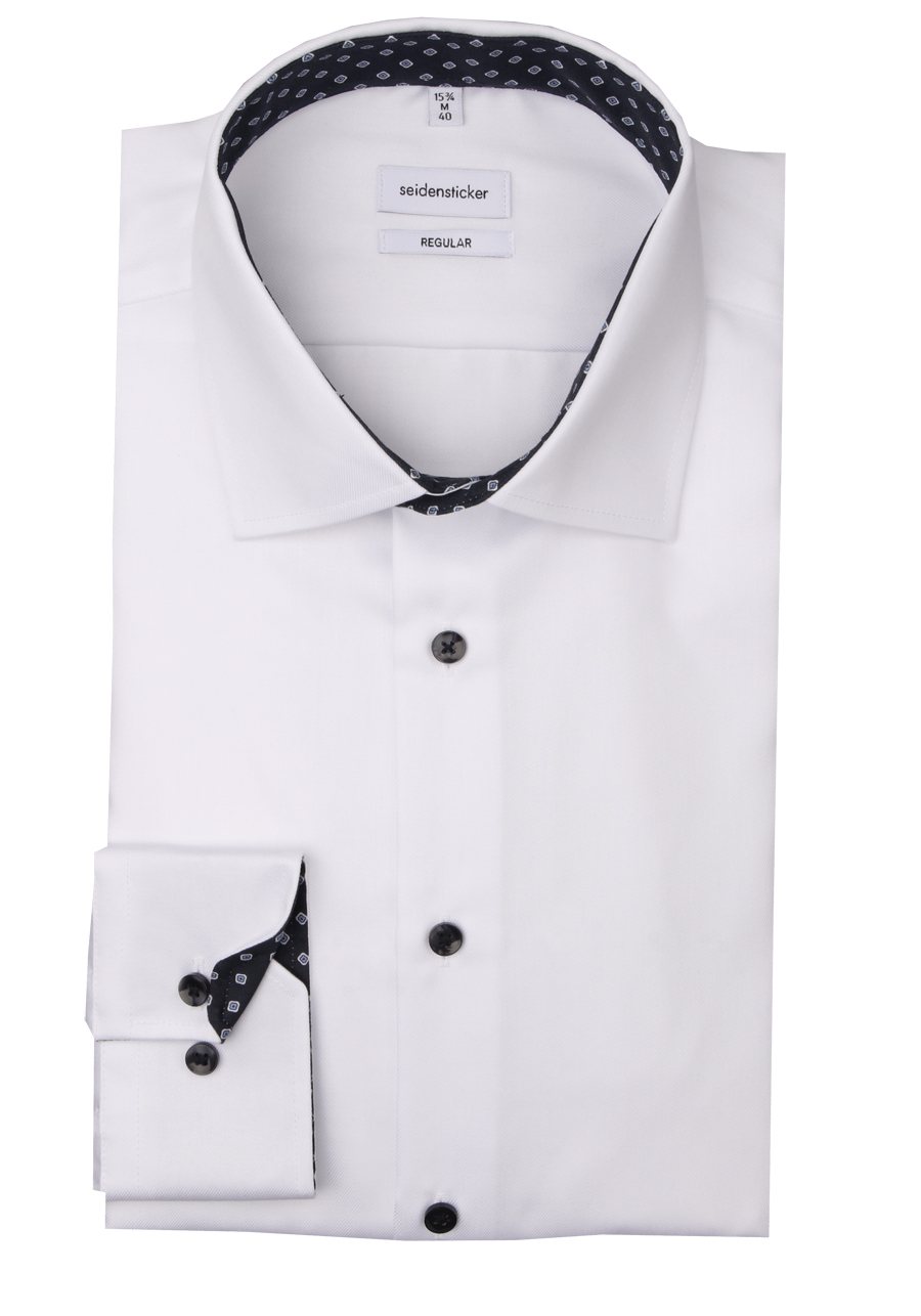 Produktbild fr 'SEIDENSTICKER Regular Hemd extra langer Arm New Kent Kragen Twill wei'