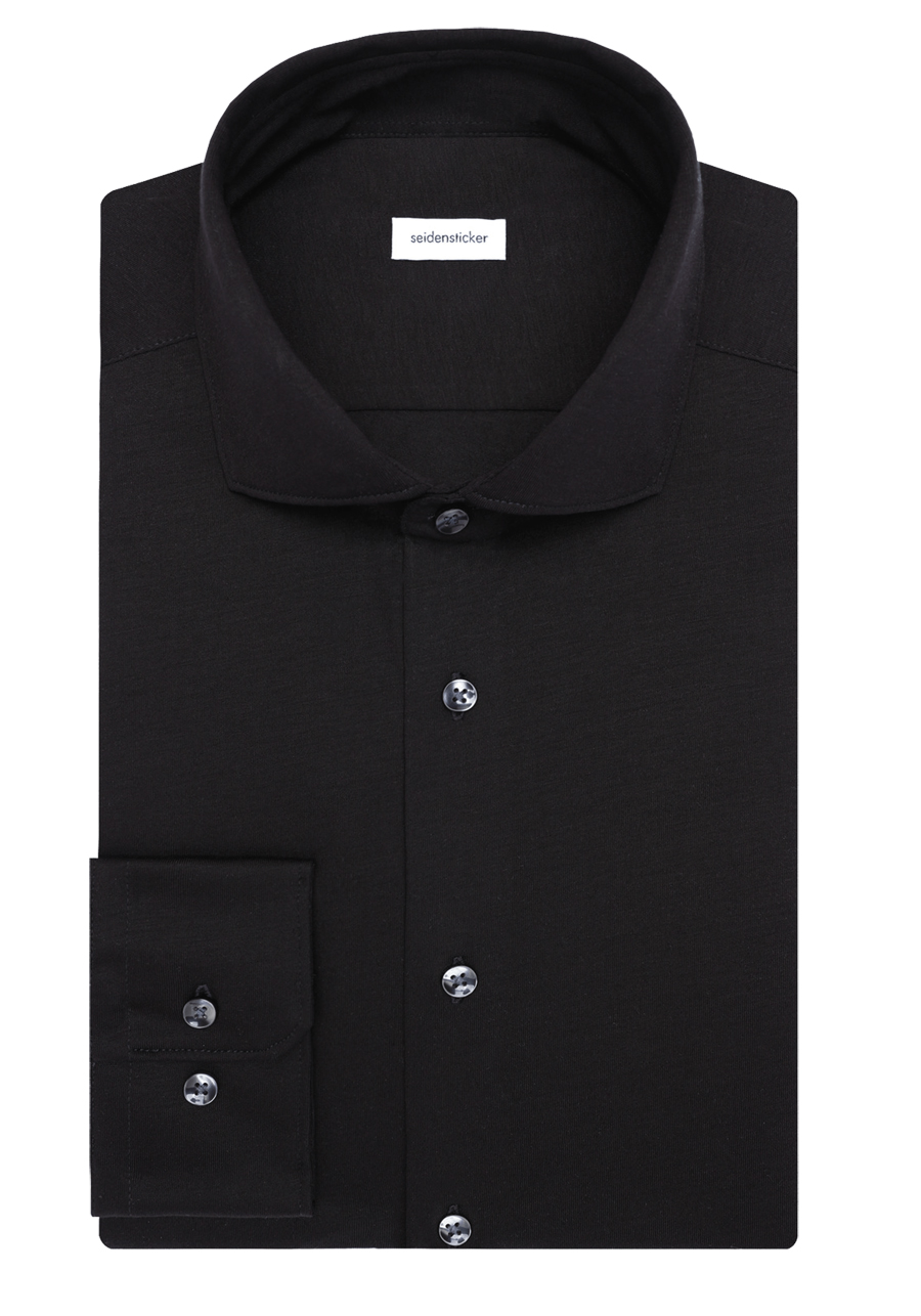 Produktbild f�r 'SEIDENSTICKER Regular Performence Hemd Langarm Haifischkragen Stretch schwarz'