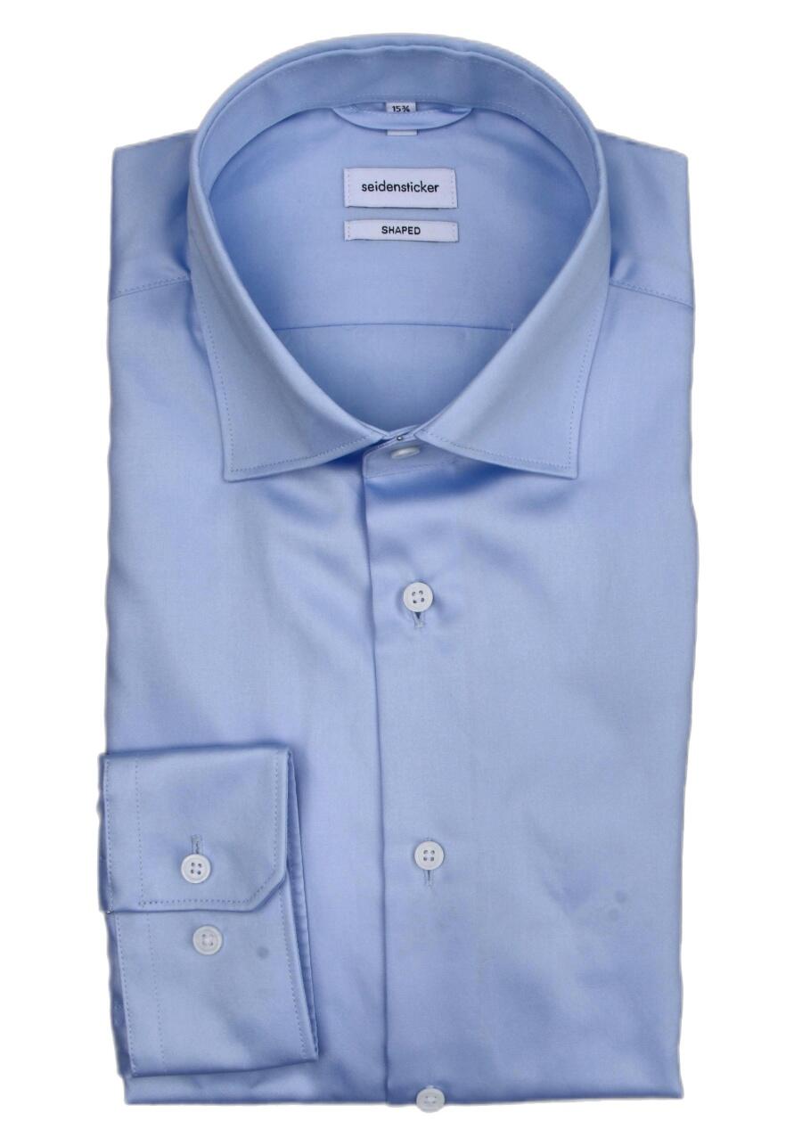 Produktbild fr 'SEIDENSTICKER Shaped Fit Hemd extra langer Arm New Kent Kragen hellblau'