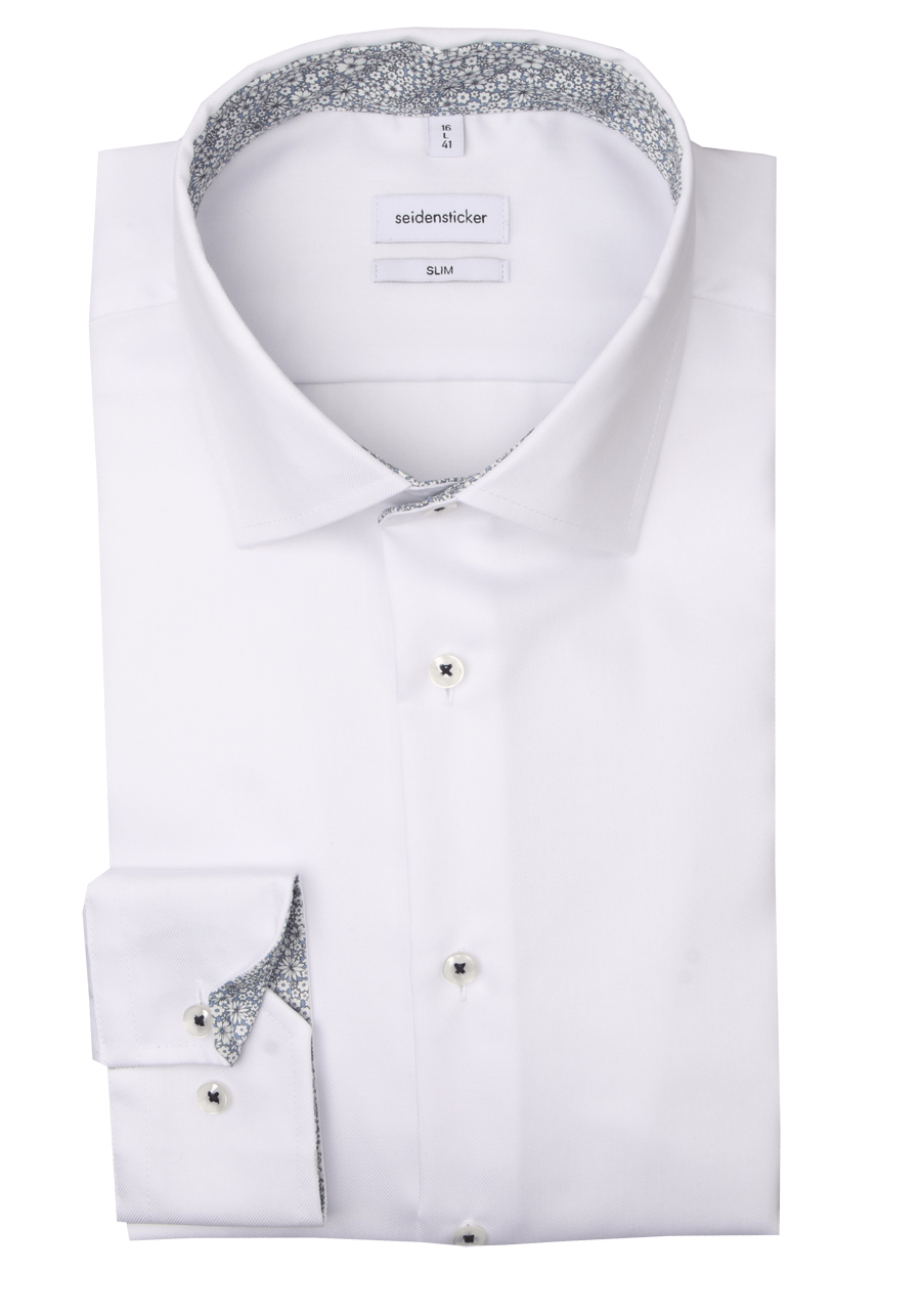 Produktbild fr 'SEIDENSTICKER Shaped Hemd extra langer Arm New Kent Kragen Twill wei'