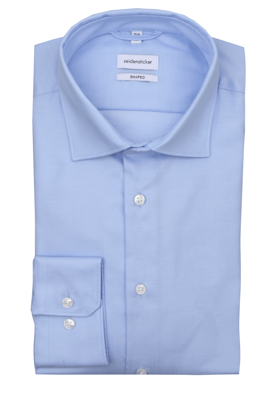 Produktbild fr 'SEIDENSTICKER Shaped Hemd extra langer Arm Twill eisblau'