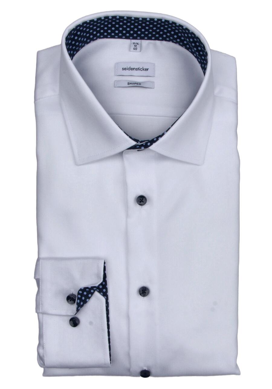 Produktbild fr 'SEIDENSTICKER Shaped Hemd extra langer Arm Twill wei'