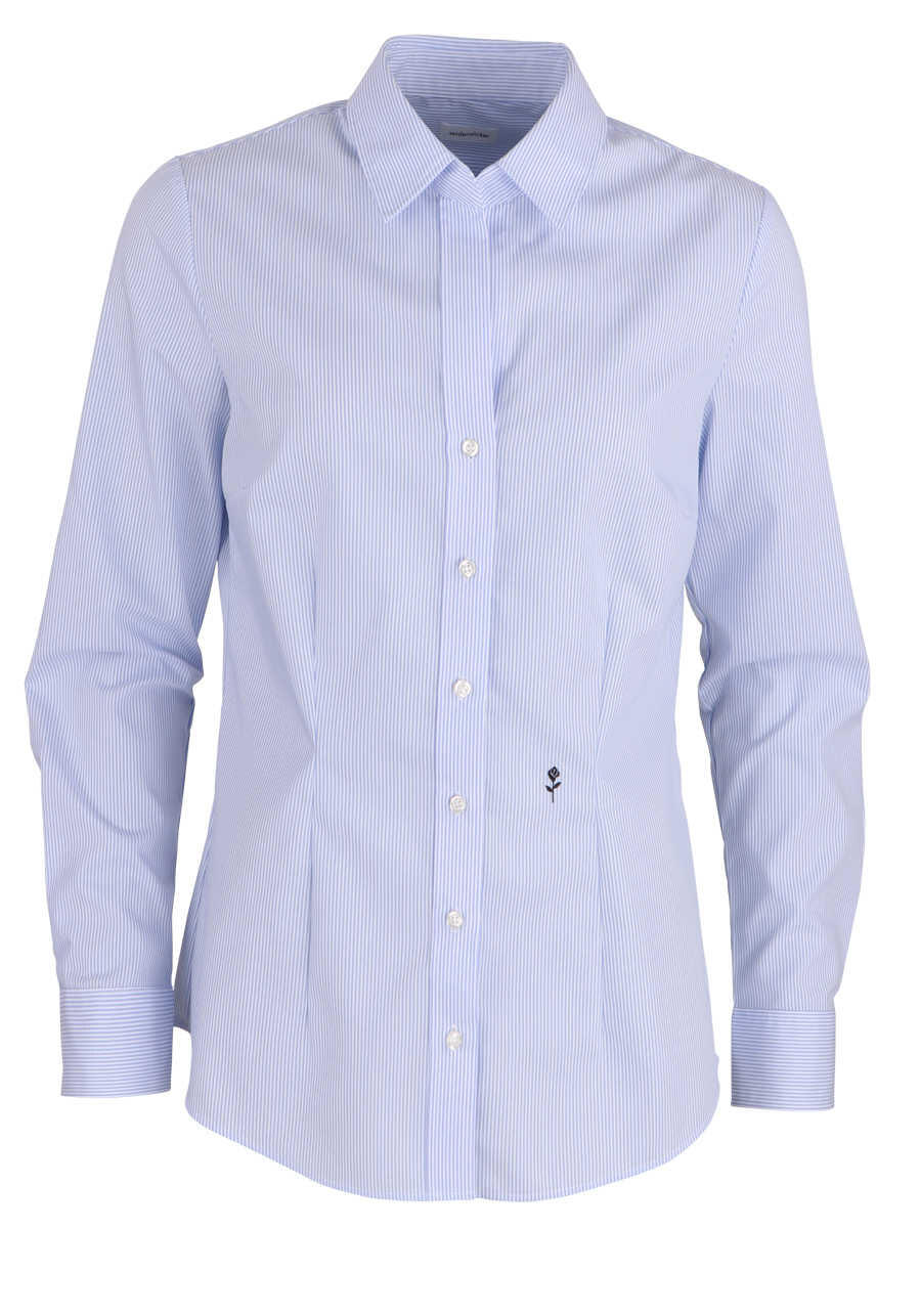 Produktbild f�r 'SEIDENSTICKER Slim Bluse Langarm Hemdkragen Streifen hellblau'