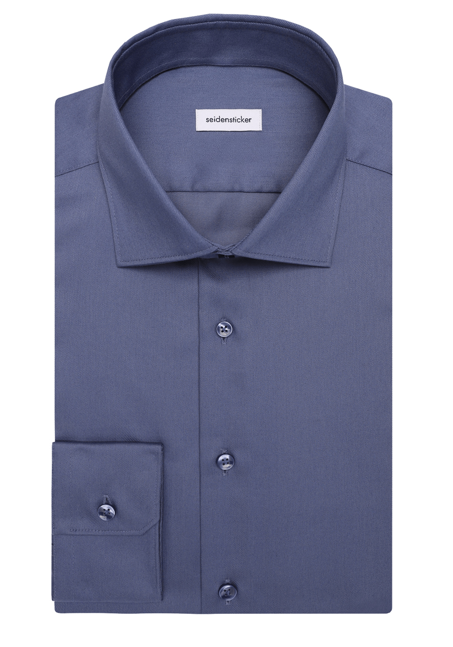 Produktbild f�r 'SEIDENSTICKER Slim Fit Hemd Langarm New Kent Kragen dunkelblau'