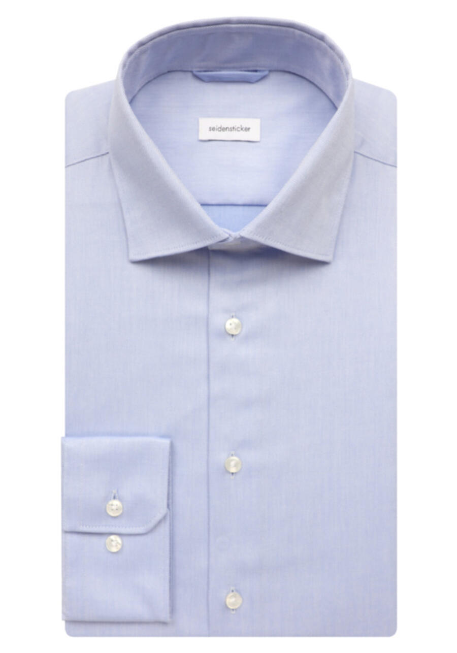Produktbild f�r 'SEIDENSTICKER Slim Fit Hemd Langarm New Kent Kragen hellblau'