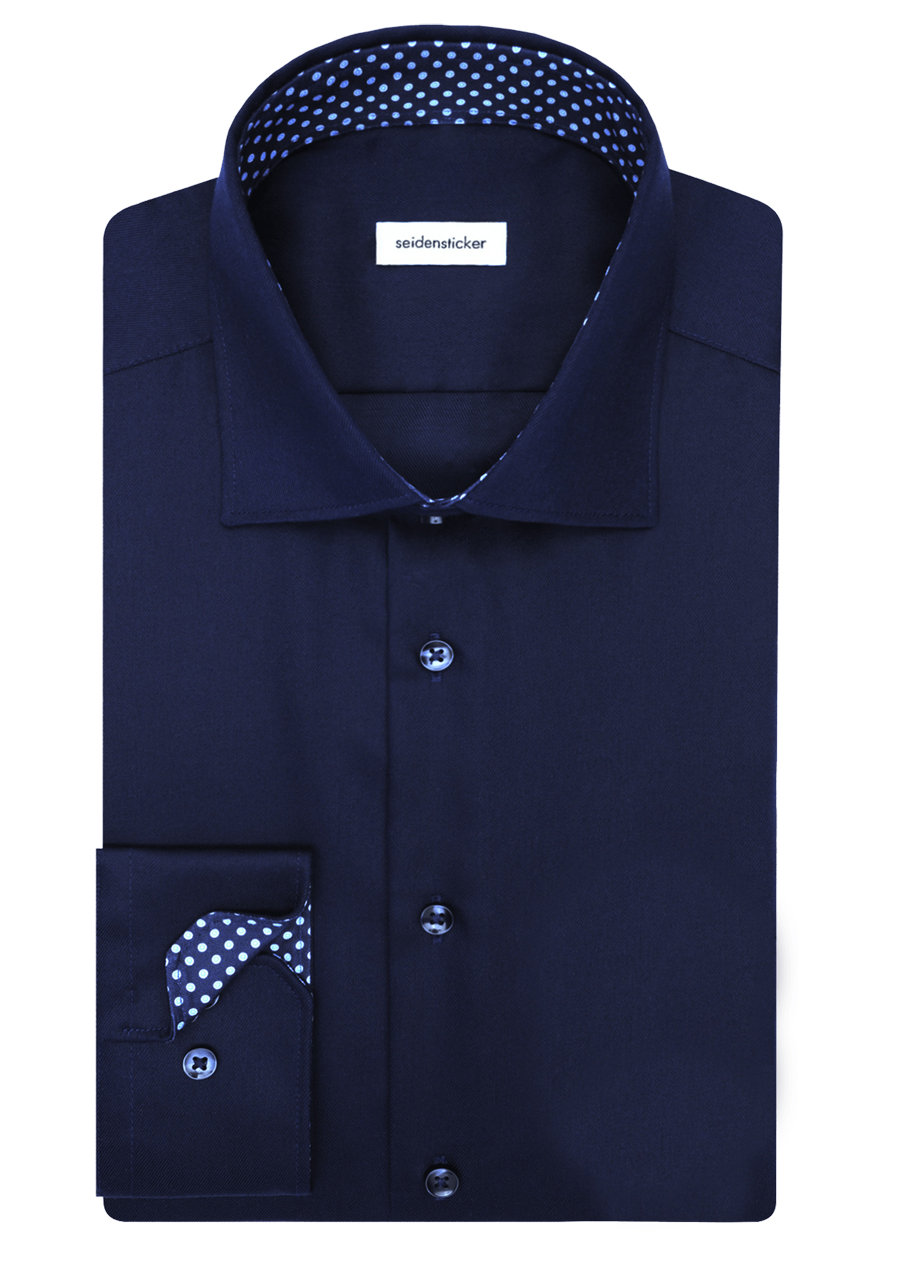 Produktbild f�r 'SEIDENSTICKER Slim Hemd Langarm New Kent Kragen Feintwill navy'