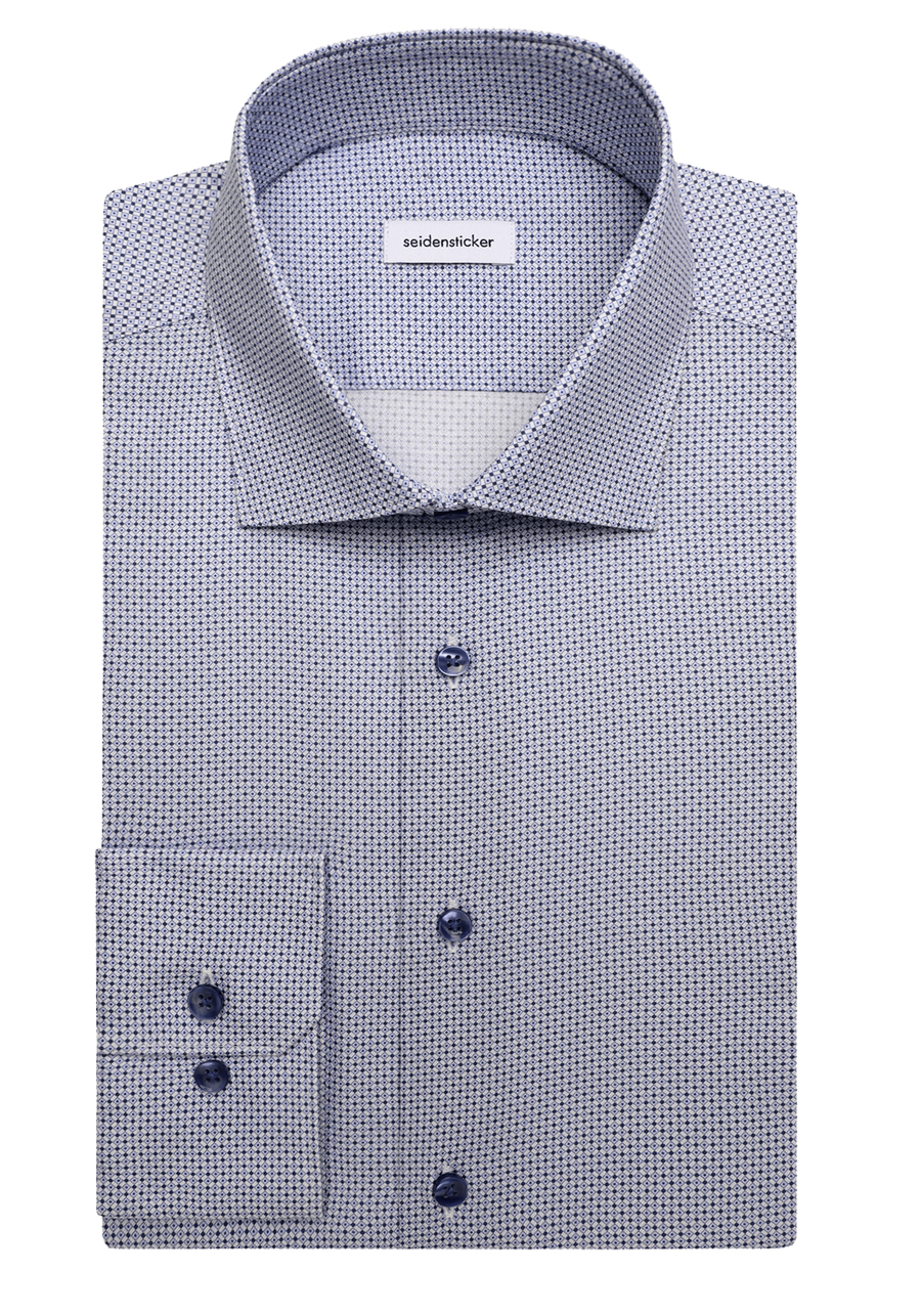 Produktbild f�r 'SEIDENSTICKER Slim Hemd Langarm New Kent Kragen Muster blau'