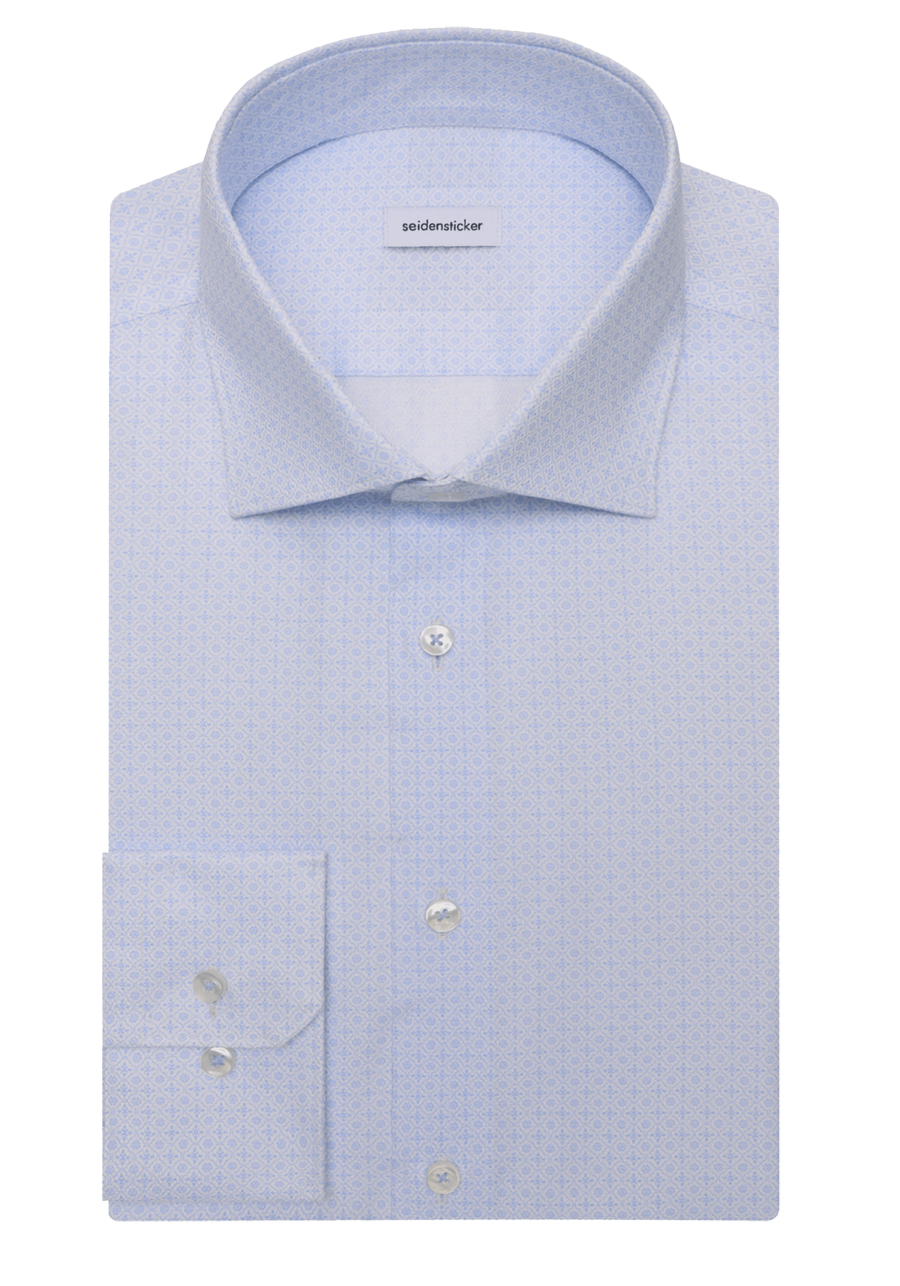 Produktbild f�r 'SEIDENSTICKER Slim Hemd Langarm New Kent Kragen Muster blau'