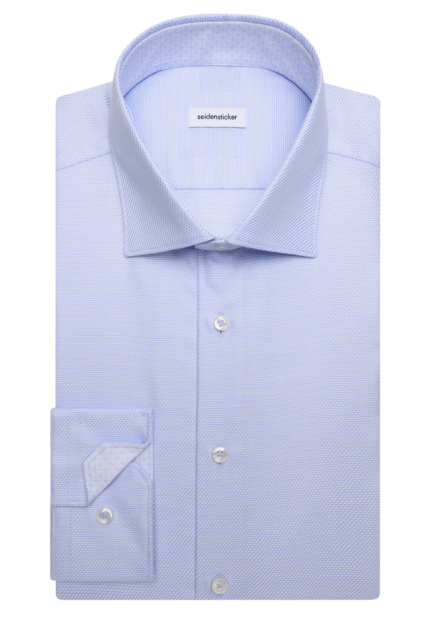 Produktbild f�r 'SEIDENSTICKER Slim Hemd Langarm New Kent Kragen Struktur hellblau'