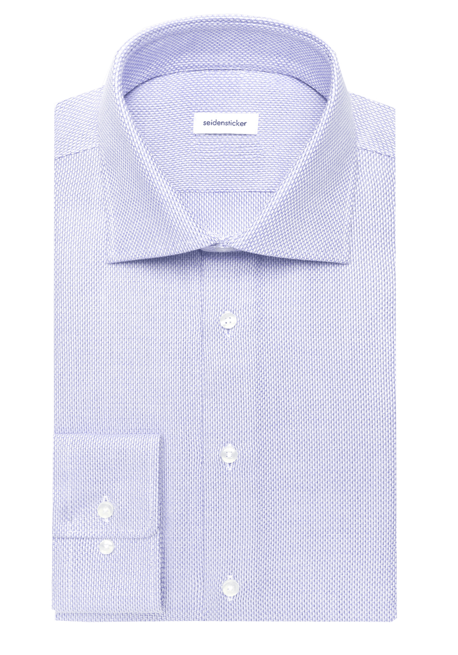 Produktbild f�r 'SEIDENSTICKER Slim Hemd extra langer Arm New Kent Kragen Struktur blau'