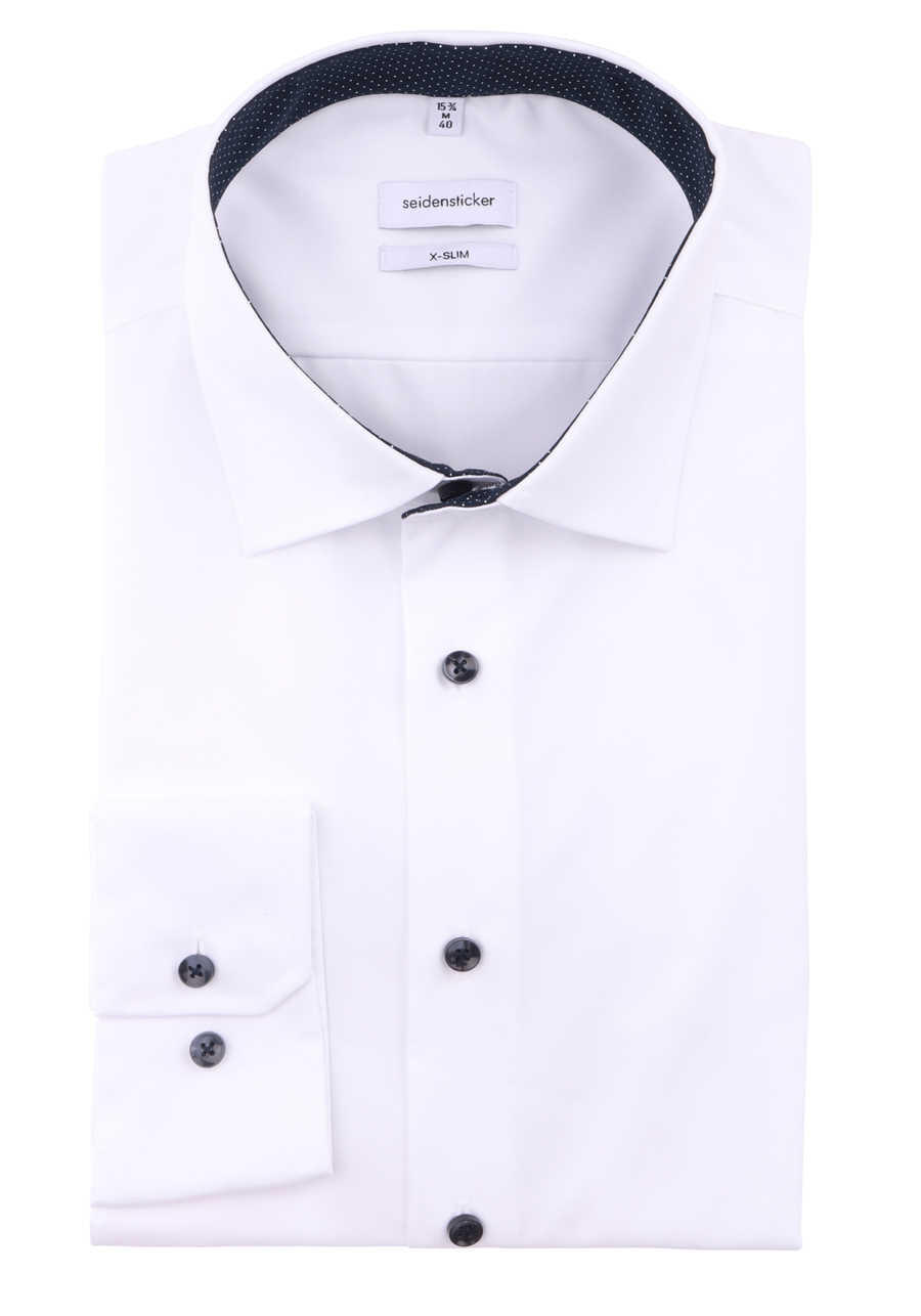 Produktbild f�r 'SEIDENSTICKER X-Slim Hemd extra langer Arm New Kent Kragen Patch Uni wei�'