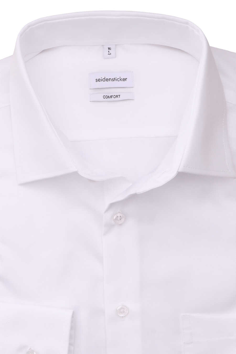 SEIDENSTICKER weiß Kent New Langarm Comfort Kragen Hemd