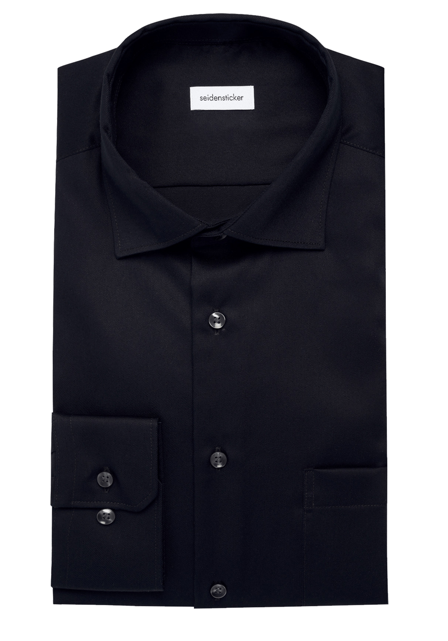 Produktbild f�r 'SEIDENSTICKER Comfort Hemd Langarm New Kent Kragen schwarz'
