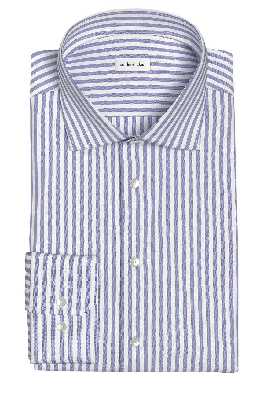 Produktbild f�r 'SEIDENSTICKER Shaped Fit Hemd Langarm New Kent Kragen Streifen blau'