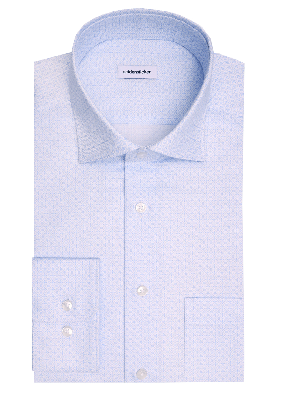 Produktbild f�r 'SEIDENSTICKER Regular Hemd Langarm New Kent Kragen Muster blau'