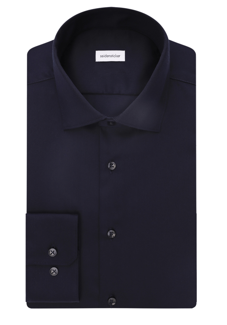 Produktbild f�r 'SEIDENSTICKER Slim Fit Hemd Langarm New Kent Kragen nachtblau'