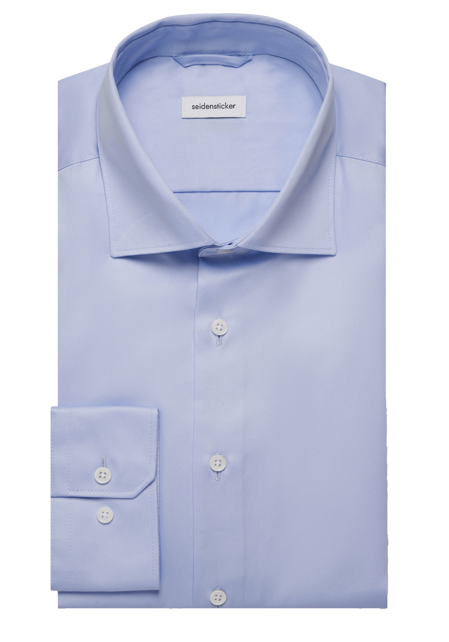 Produktbild f�r 'SEIDENSTICKER Regular Hemd Langarm New Kent Kragen Satin hellblau'