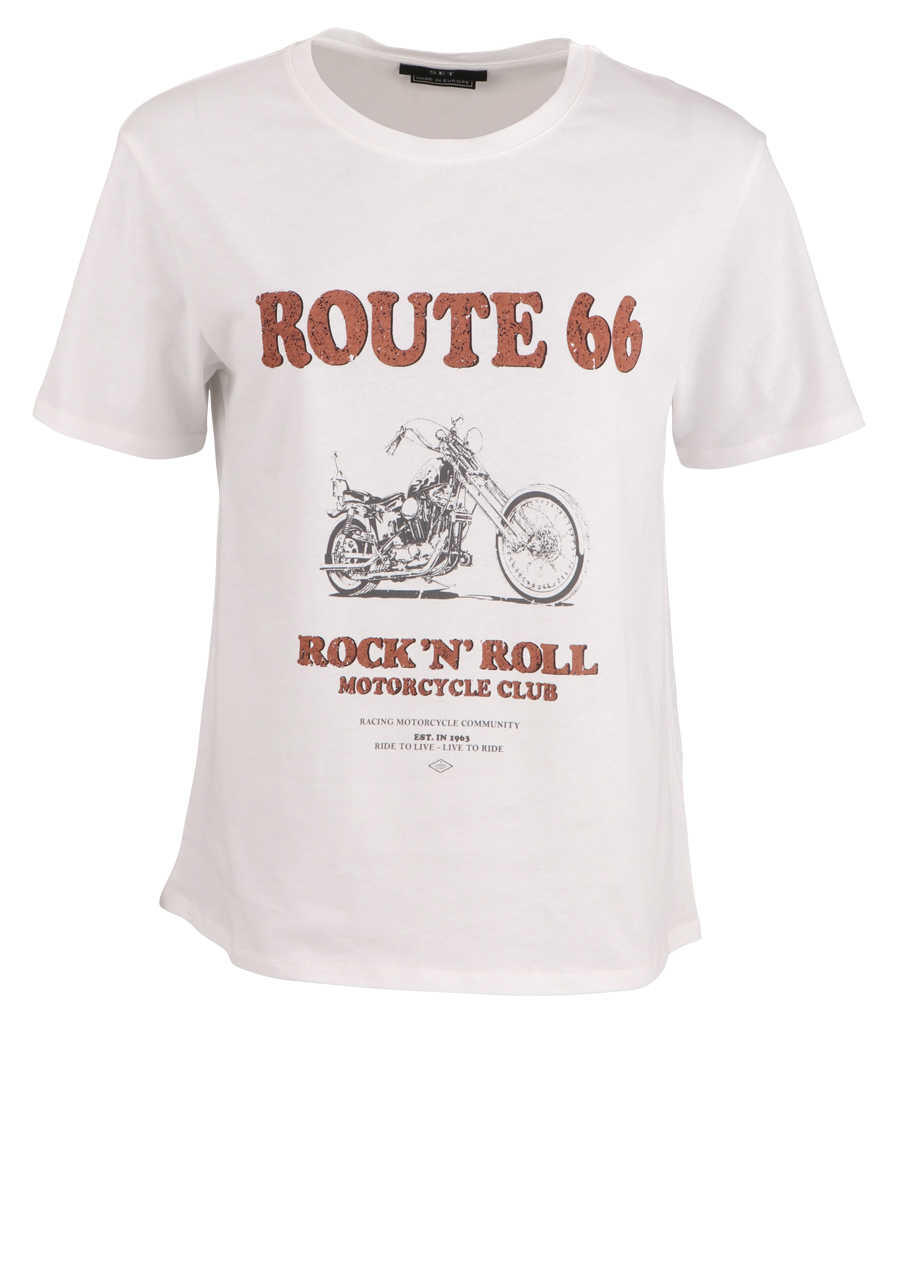Produktbild fr 'SET Kurzarm T-Shirt Rundhals Front-Print reine Baumwolle wei'