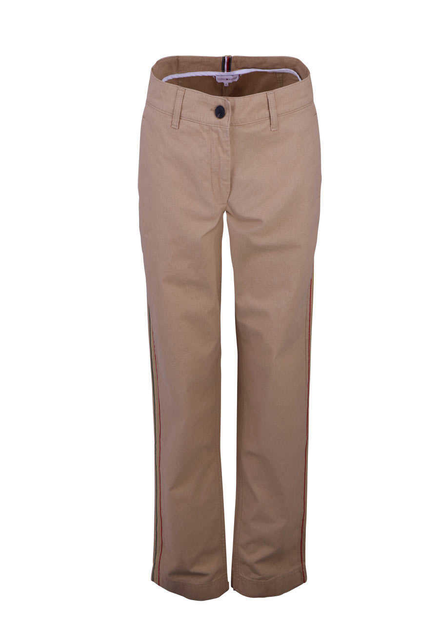 Produktbild fr 'TOMMY HILFIGER Straight Hose ALEEZA Zierstreifennaht camel'