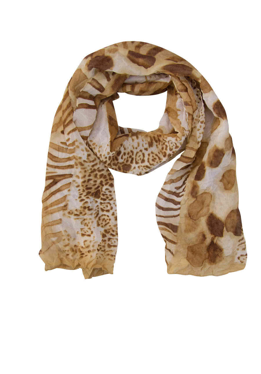 Produktbild fr 'Tuch Allover Druck Leo-Muster braun'