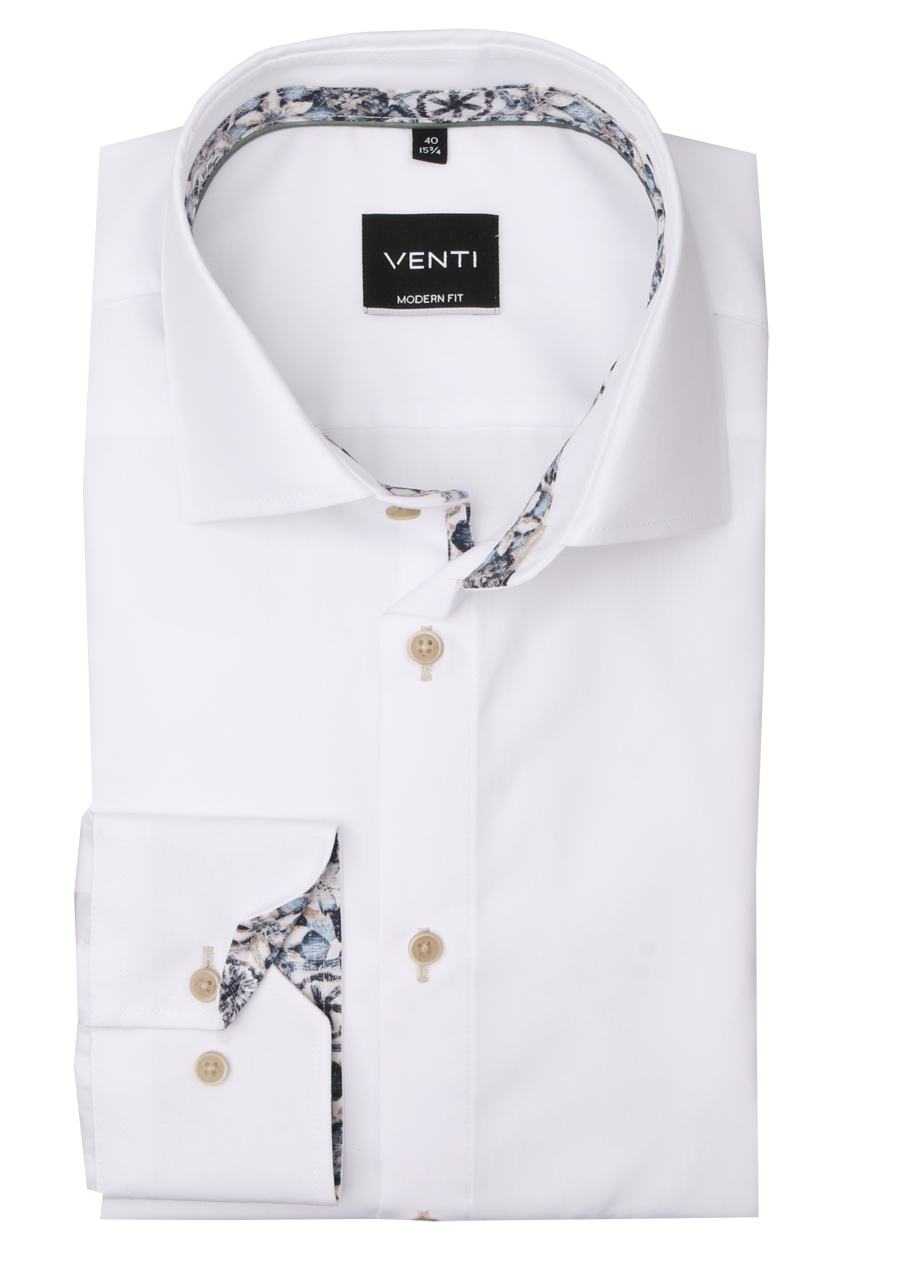 Produktbild fr 'VENTI Modern Fit Hemd super langer Arm New Kent Kragen Popeline wei'