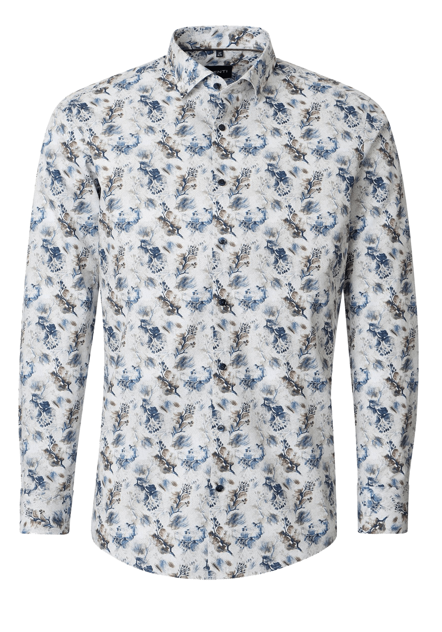 Produktbild f�r 'VENTI Modern Fit Hemd super langer Arm New Kent Kragen Muster wei�'