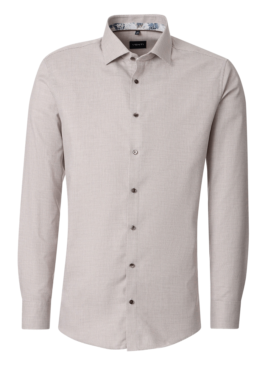 Produktbild f�r 'VENTI Modern Fit Hemd super langer Arm New Kent Kragen Muster braun'