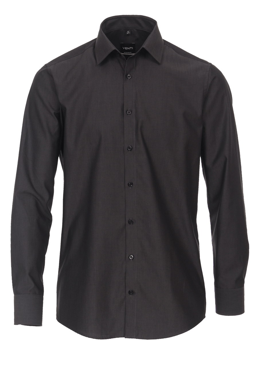 Produktbild f�r 'VENTI Modern Fit Hemd Basic Kent Langarm Popeline anthrazit'