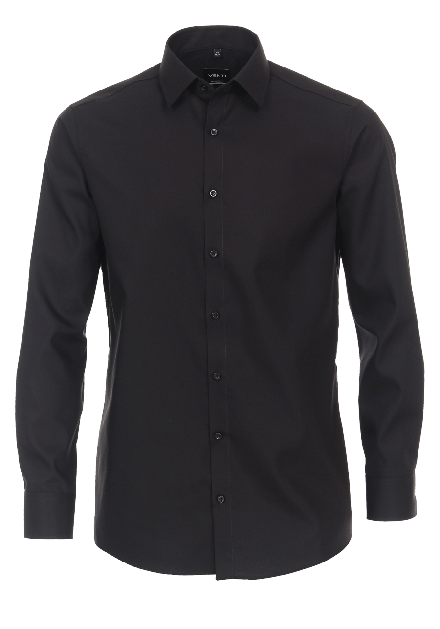 Produktbild f�r 'VENTI Modern Fit Hemd Basic Kent Langarm Popeline schwarz'