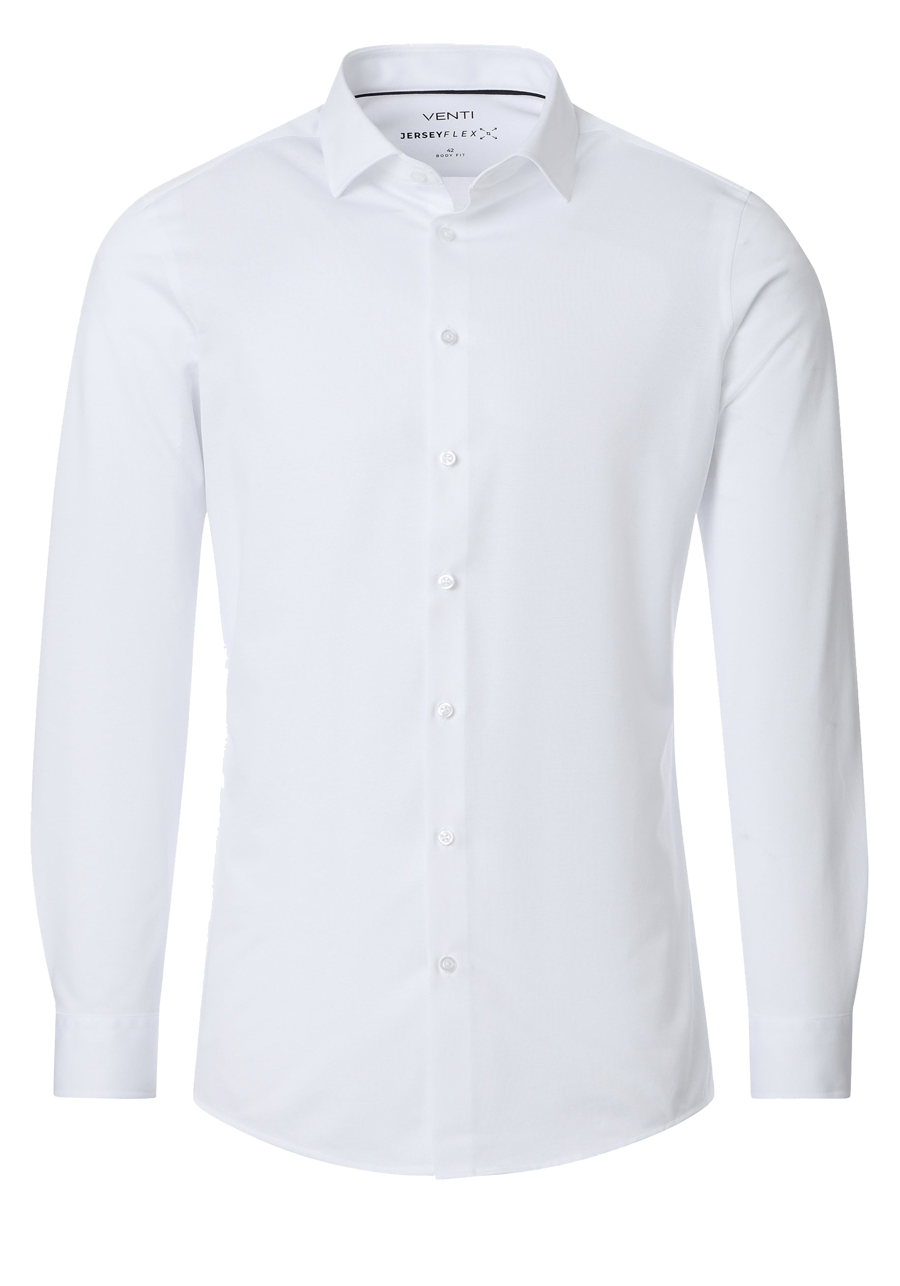 Produktbild f�r 'VENTI Modern Fit Hemd Langarm Haifischkragen Jersey Stretch Struktur wei�'