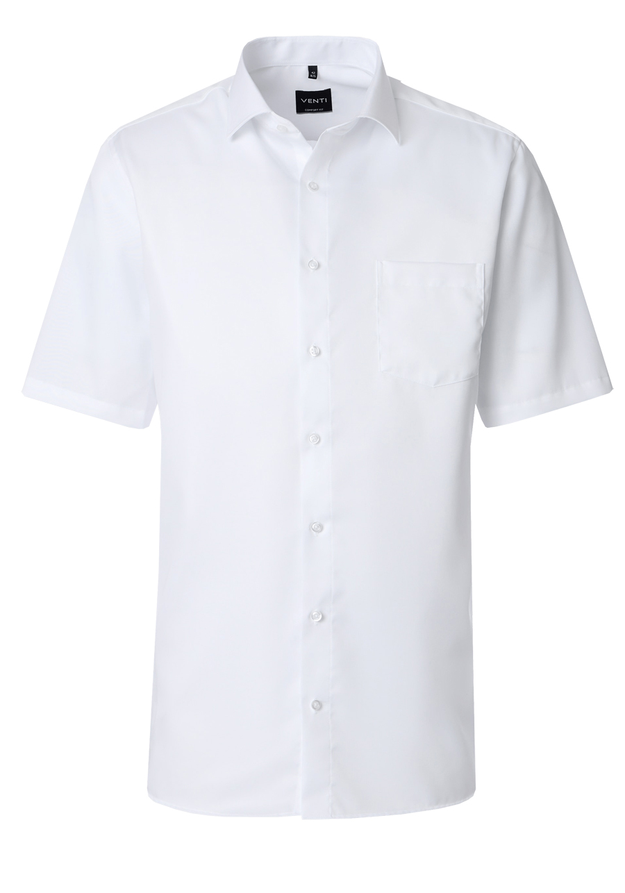 Produktbild f�r 'VENTI Modern Fit Hemd Halbarm Haifischkragen Twill wei�'