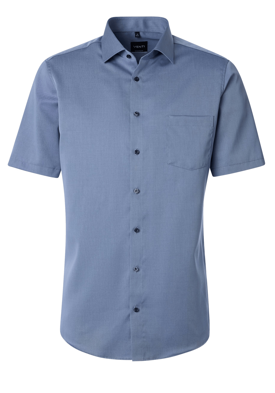 Produktbild f�r 'VENTI Modern Fit Hemd Halbarm Haifischkragen Twill dunkelblau'