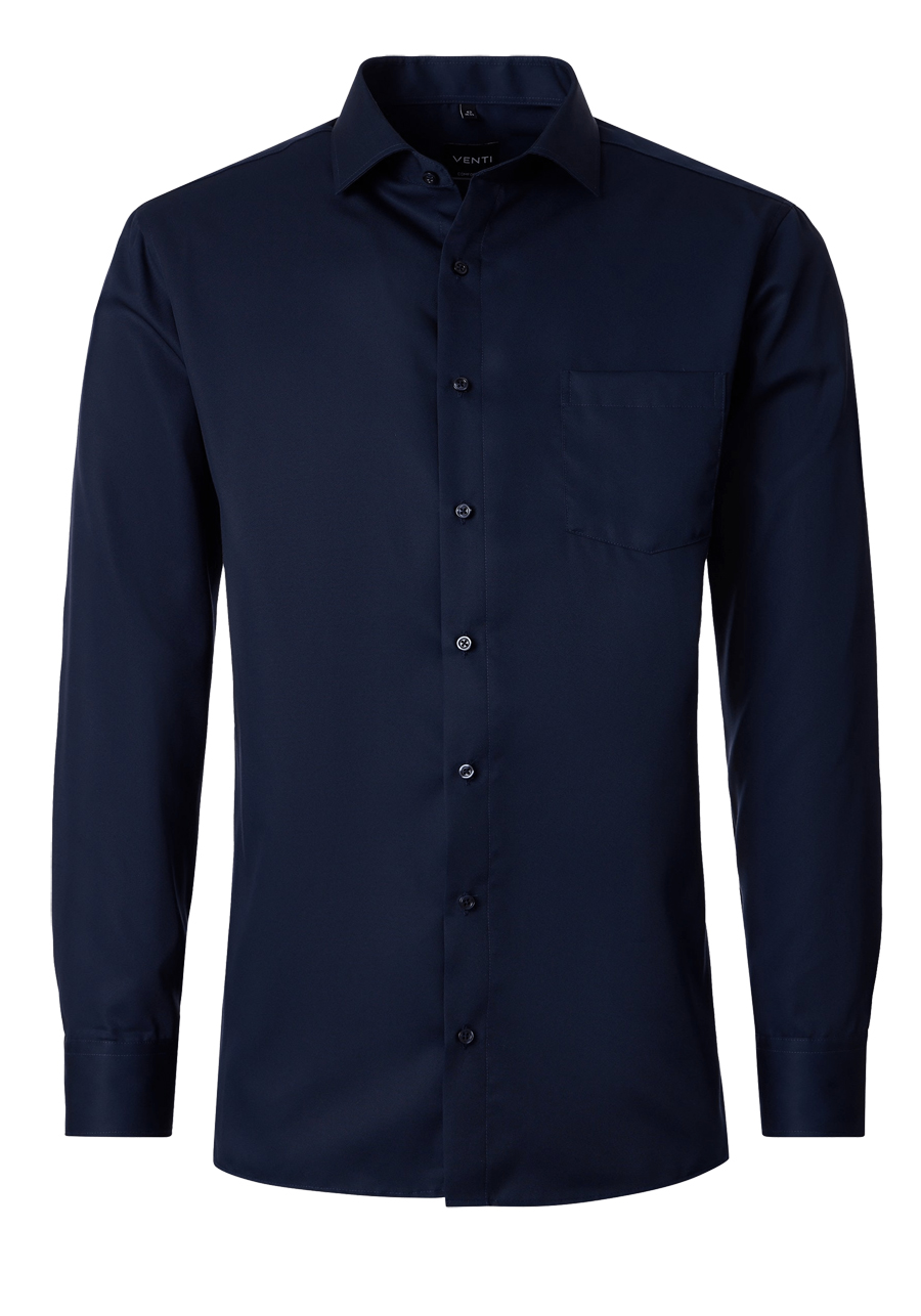 Produktbild f�r 'VENTI Modern Fit Hemd Langarm Haifischkragen Twill nachtblau'