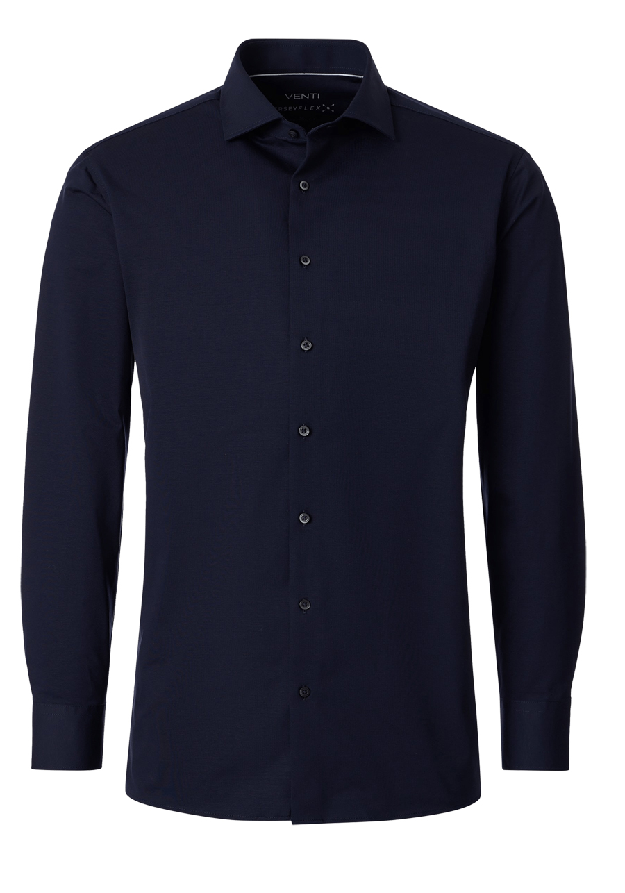 Produktbild f�r 'VENTI Comfort Fit Hemd Langarm Haifischkragen Jersey Stretch nachtblau'