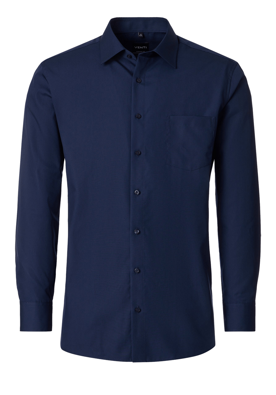 Produktbild f�r 'VENTI Comfort Fit Hemd Basic Kent Langarm Popeline dunkelblau'