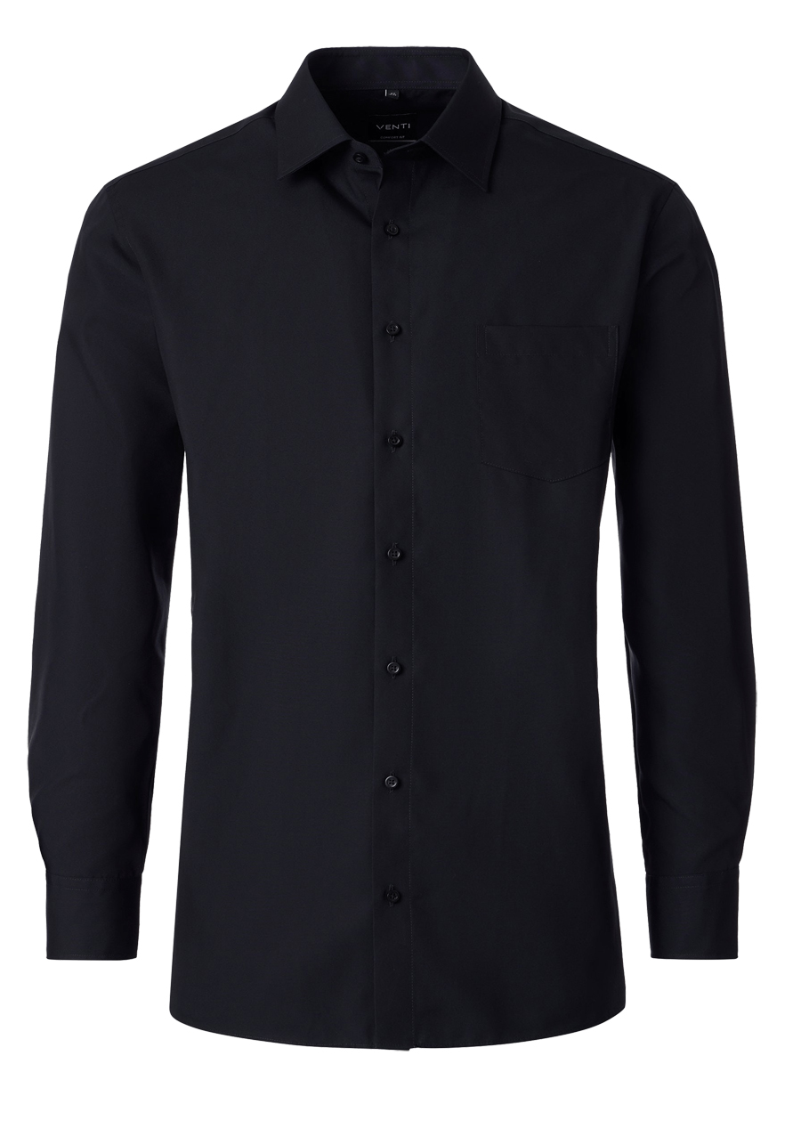 Produktbild f�r 'VENTI Comfort Fit Hemd Basic Kent Langarm Popeline schwarz'