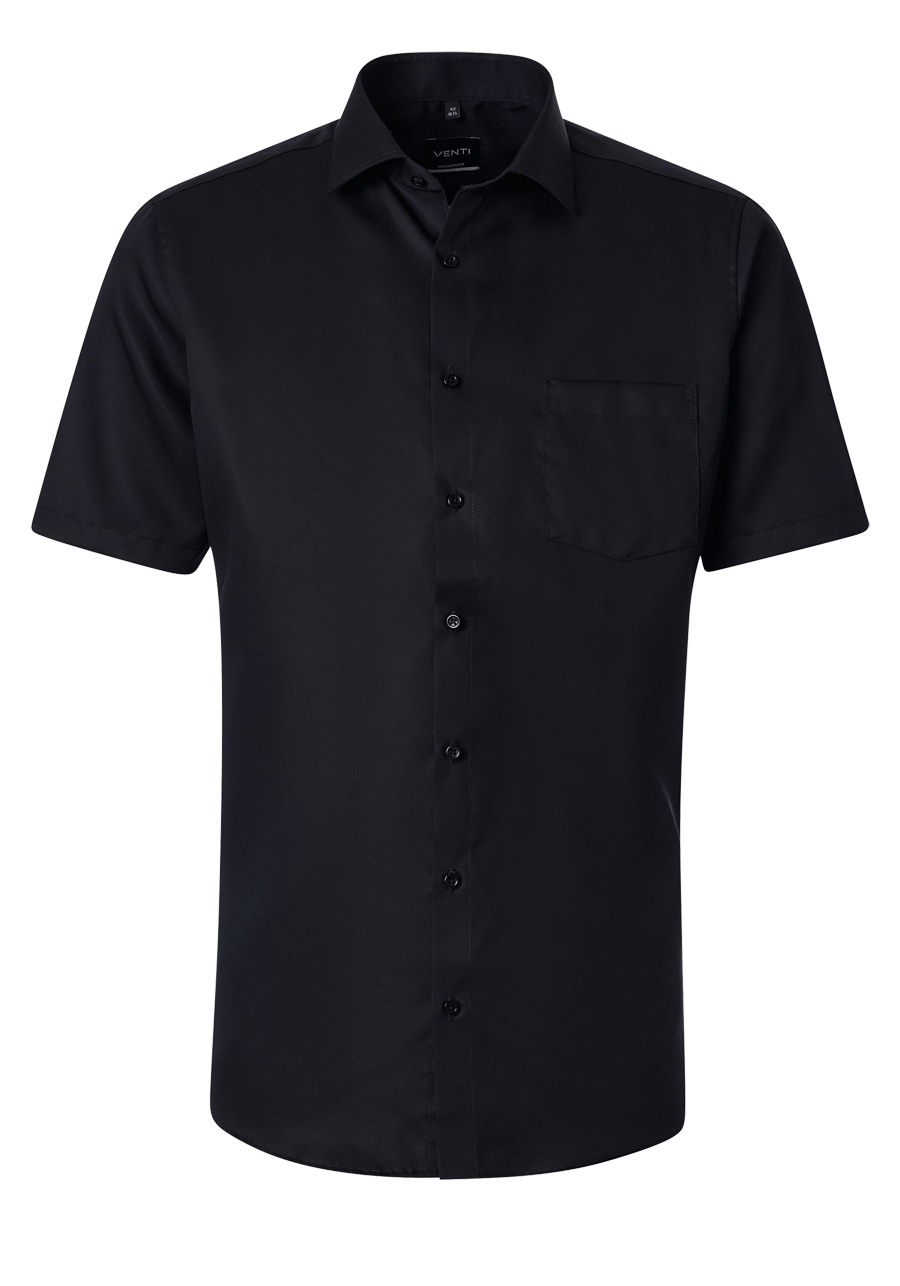 Produktbild f�r 'VENTI Comfort Fit Hemd Basic Kent Halbarm Twill schwarz'