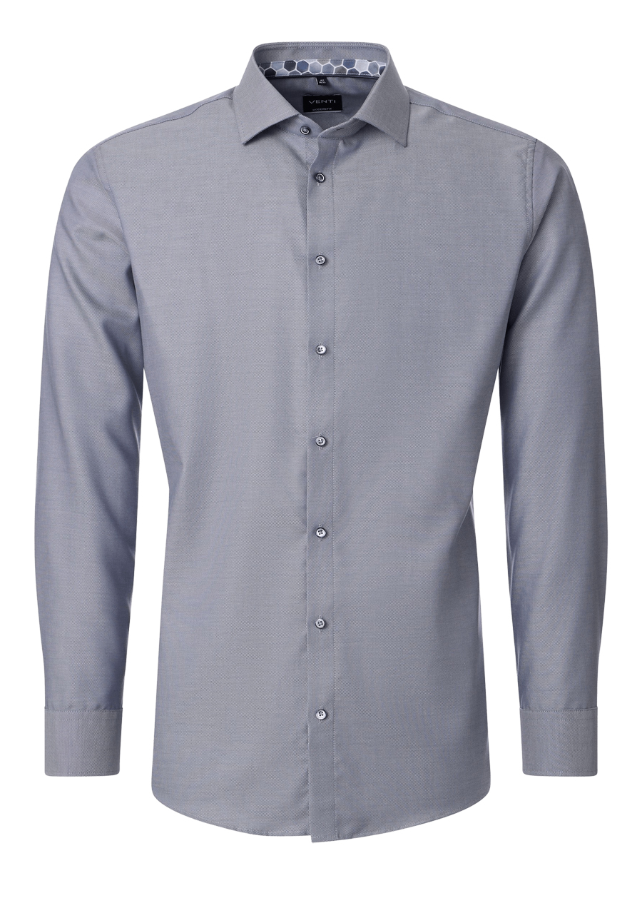 Produktbild f�r 'VENTI Modern Fit Hemd super langer Arm New Kent Kragen Struktur grau'