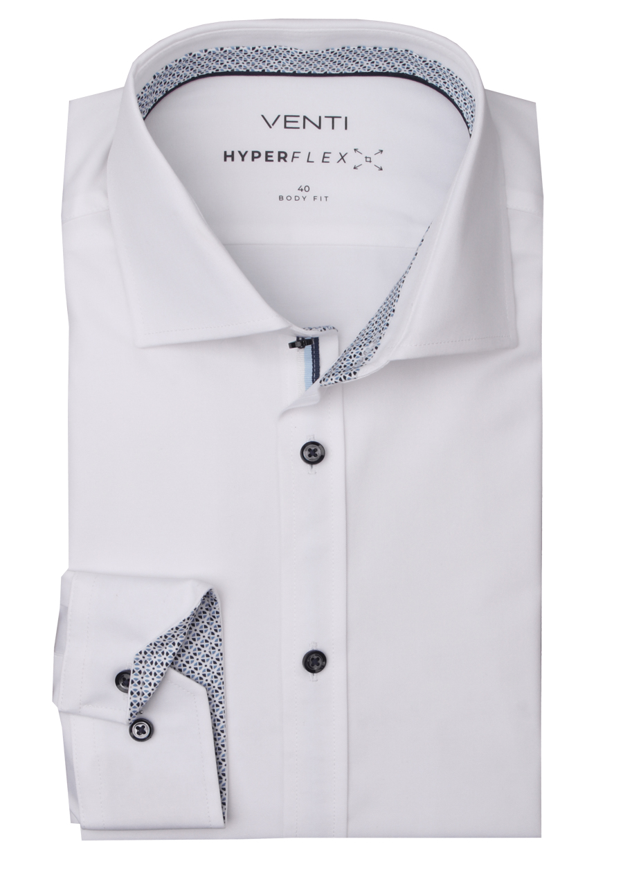 Produktbild fr 'VENTI Body Fit Hemd Langarm New Kent Kragen Hyperflex Twill wei'