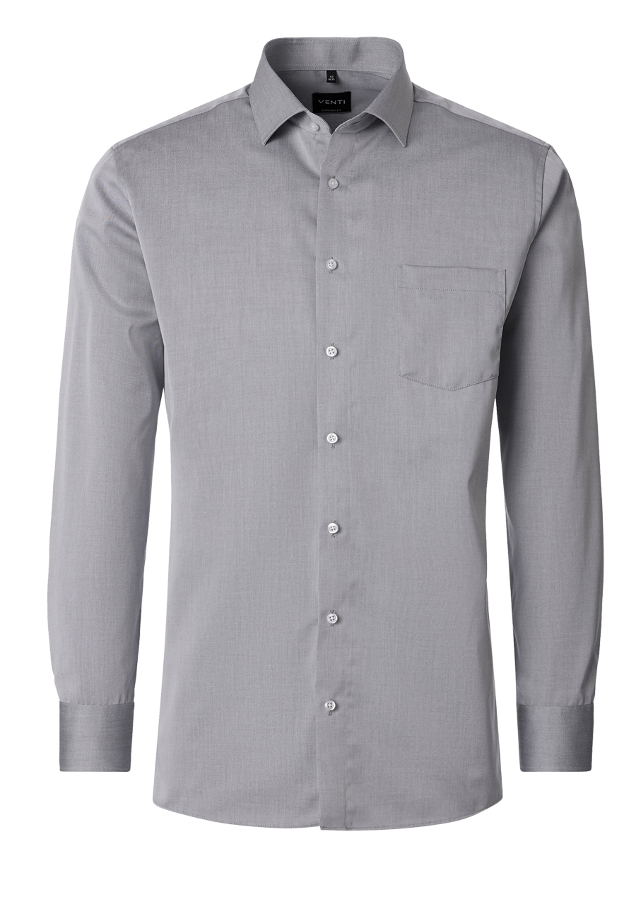Produktbild f�r 'VENTI Comfort Fit Hemd Basic Kent extra langer Arm Twill grau'