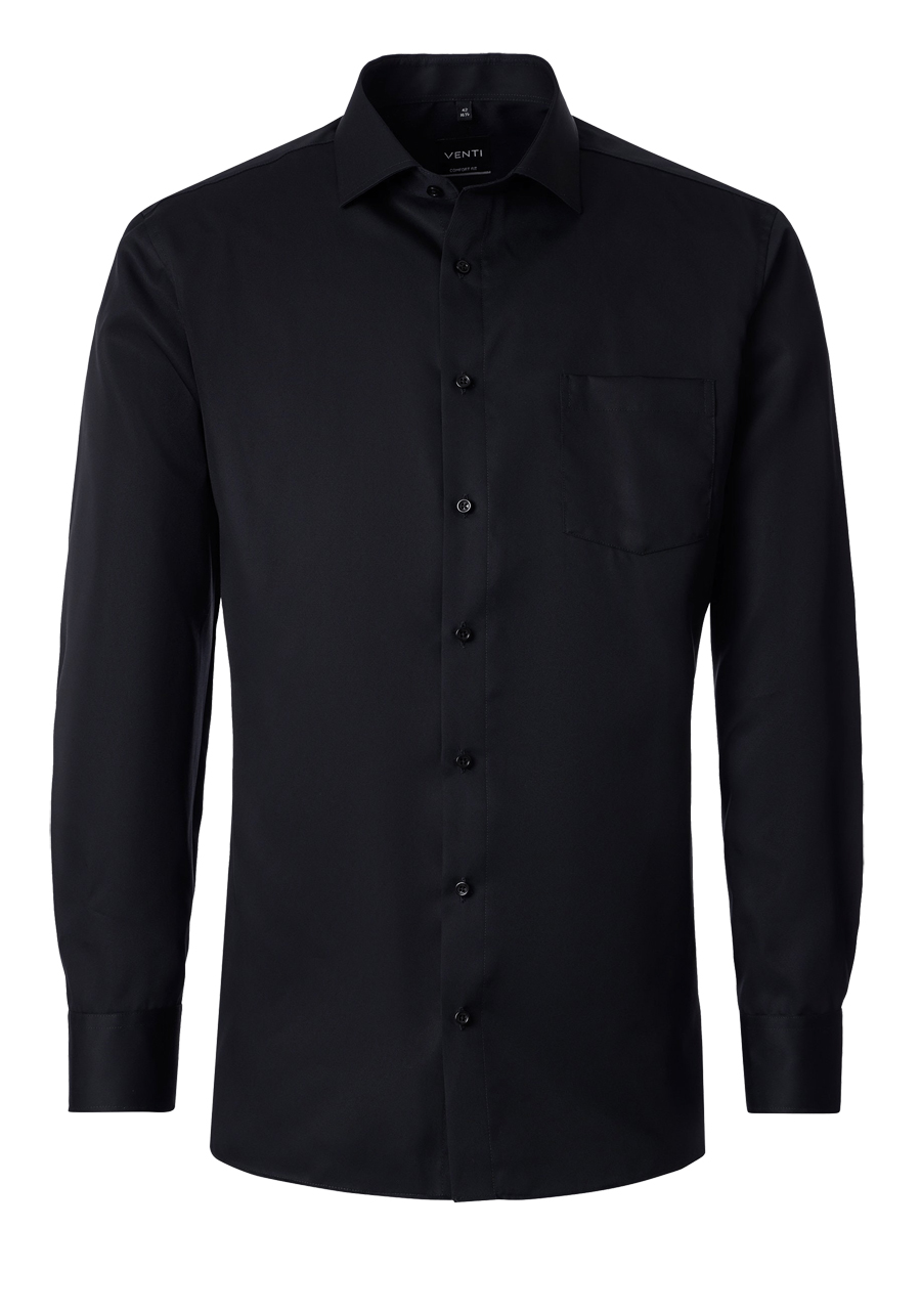 Produktbild f�r 'VENTI Comfort Fit Hemd Basic Kent extra langer Arm Twill schwarz'