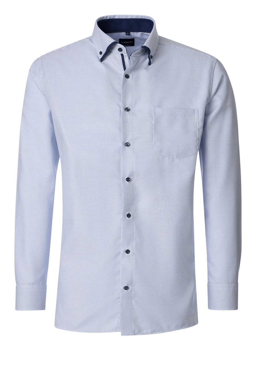 Produktbild f�r 'VENTI Comfort Fit Hemd Langarm Doppelkragen Struktur hellblau'