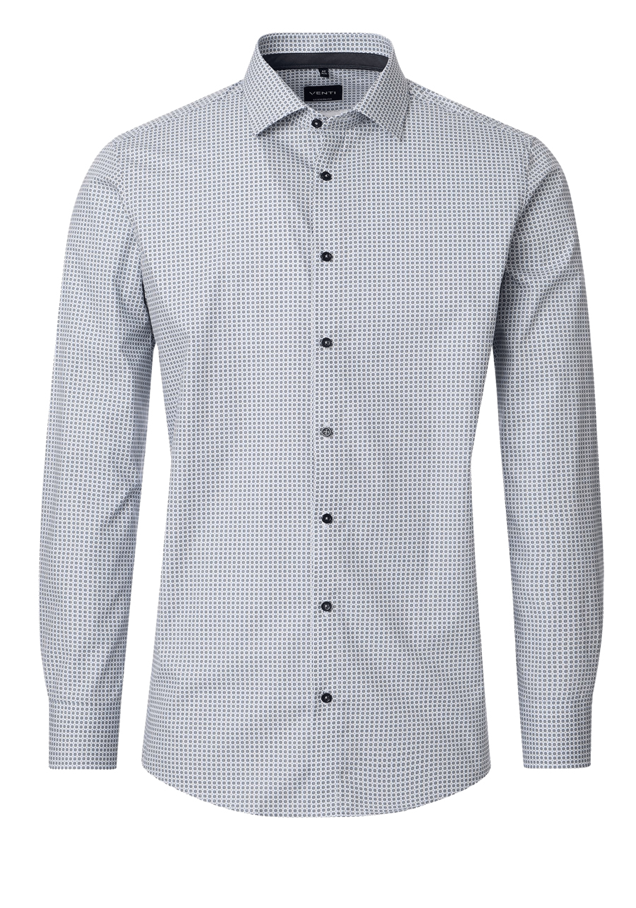 Produktbild f�r 'VENTI Comfort Fit Hemd super langer Arm New Kent Kragen Muster grau'