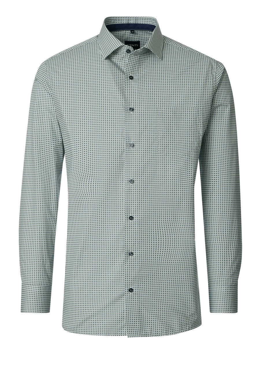 Produktbild f�r 'VENTI Comfort Fit Hemd super langer Arm New Kent Kragen Muster gr�n'