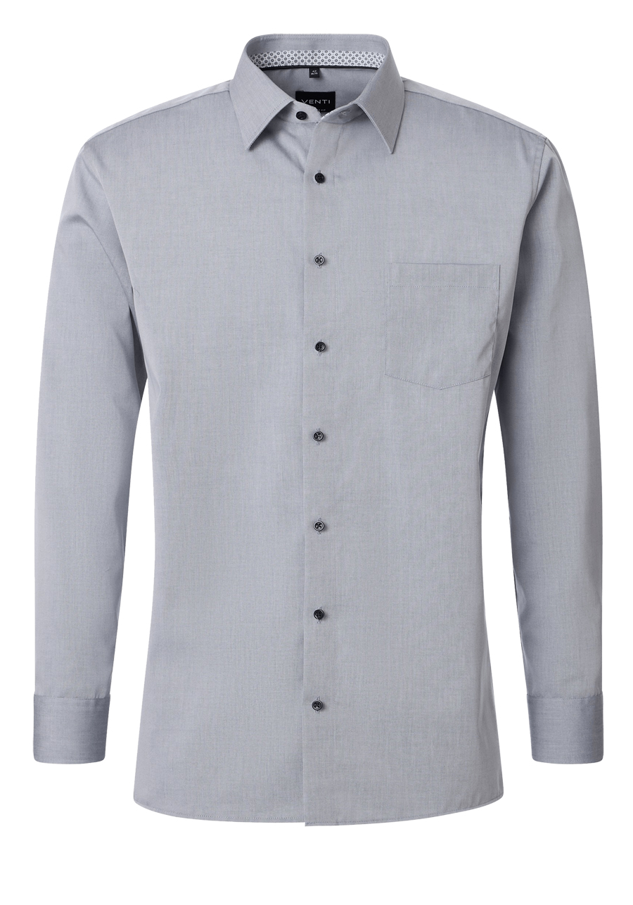 Produktbild f�r 'VENTI Comfort Fit Hemd super langer Arm New Kent Kragen Popeline grau'